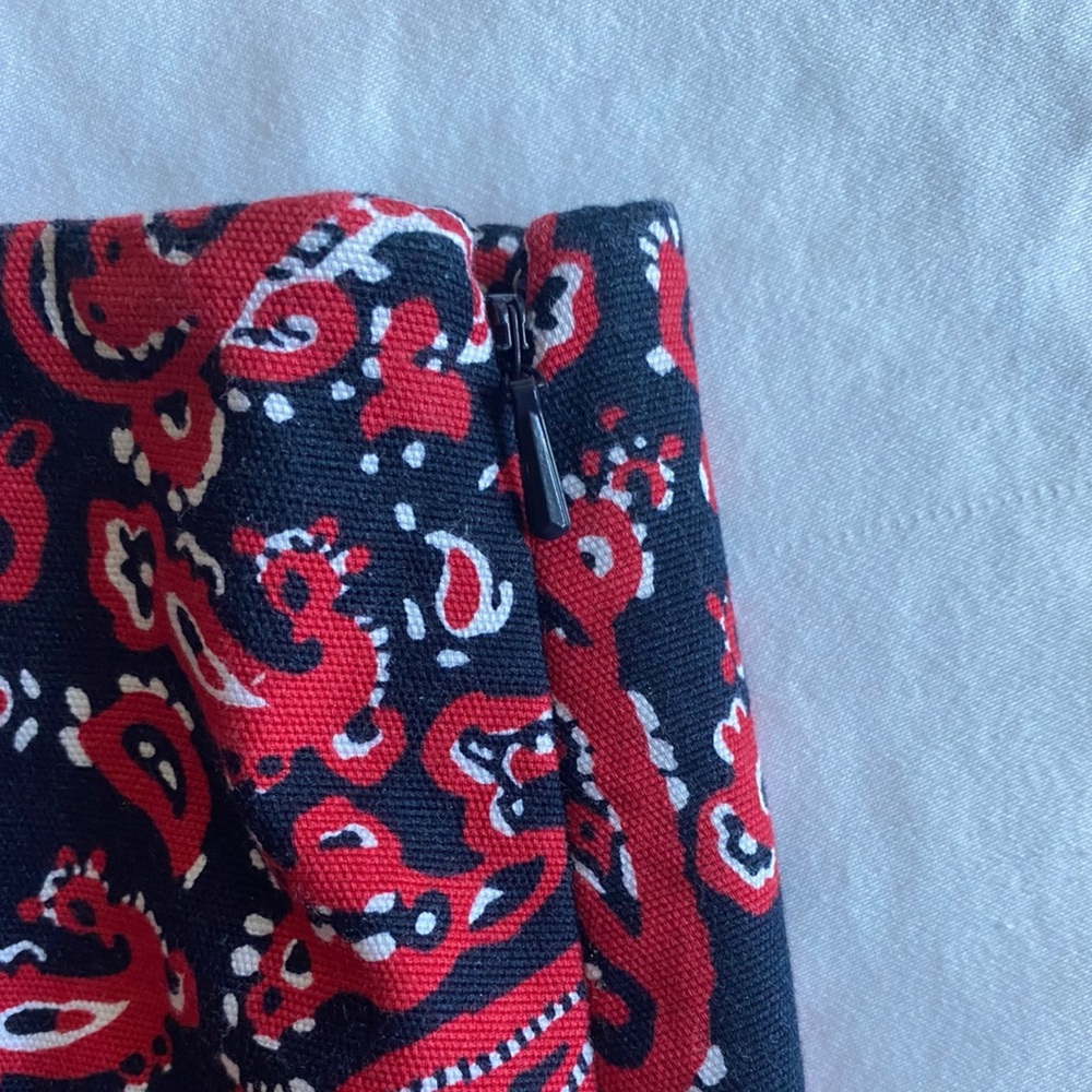 Red and Blue Paisley Pattern Skirt - Talbots - Picture 3 of 4